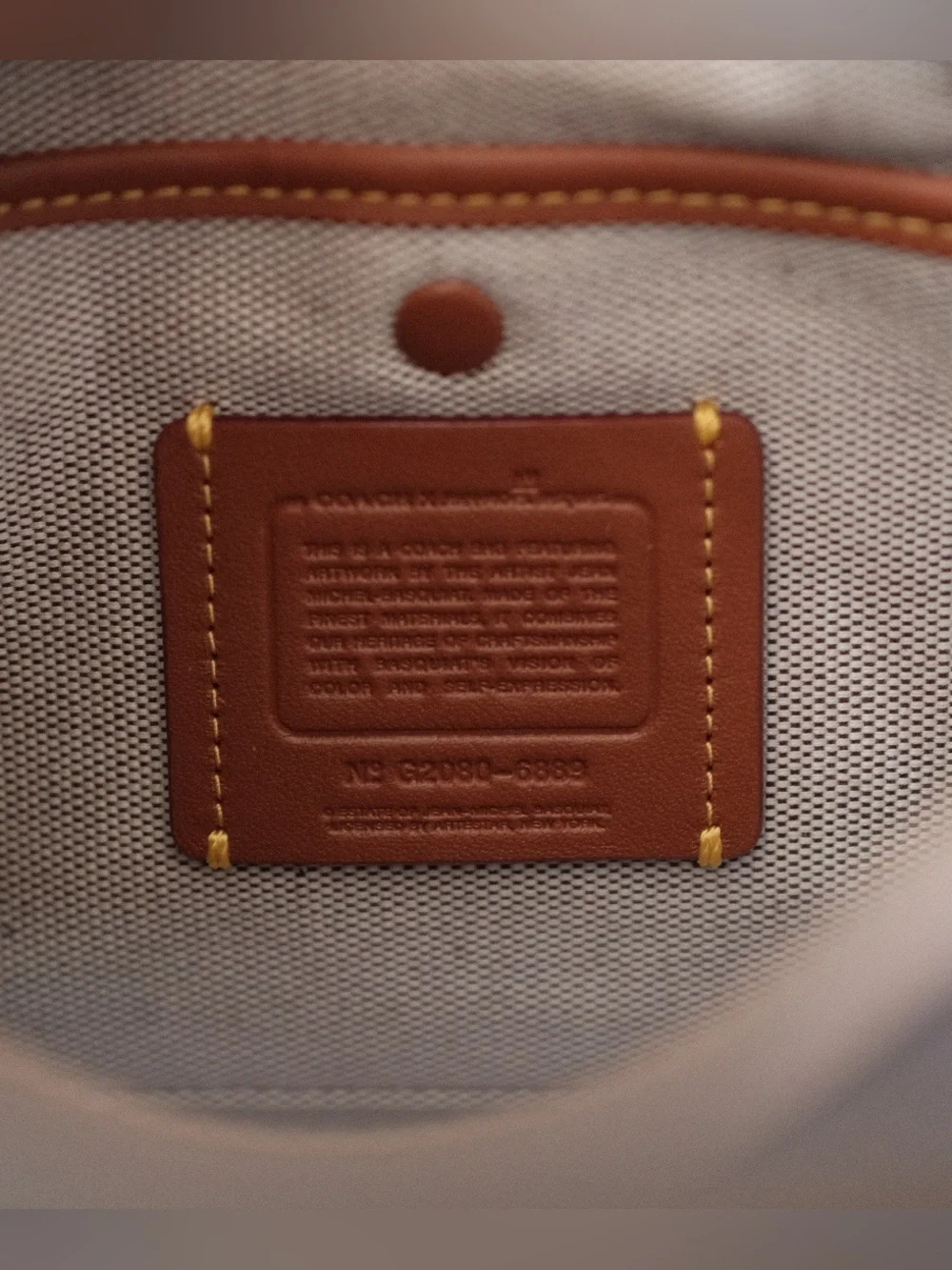 Coach Rogue  Limited edition Basquiat Leather Logo Patch with Yellow Stitching - Picture 11 of 13